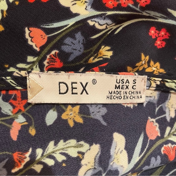 DEX Floral Patterned Button Down Back Cutout Mini Dress Women’s Small - Picture 6 of 7